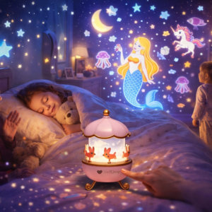 🐰 Bunny Carousel Night Light Projector for Kids
