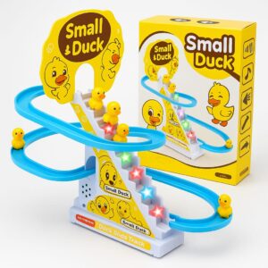 Duck Slide Track Toy – Musical Climbing Duck with Lights & Track Playset